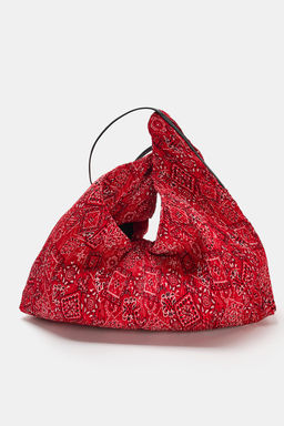BOLSO SHOPPER TEJIDO / Rojo - Zara фото 3