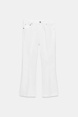 JEANS ZW COLLECTION CROPPED FLARE TIRO MEDIO / Blanco - Zara фото 5
