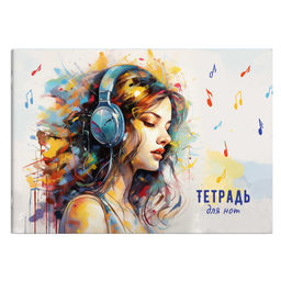 Тетрадь для нот 12 л. арт. 67457 ЯРКИЕ КРАСКИ /А4, белый офсет, мягкий переплёт (2 скобы), облож.- м