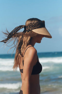 BRAIDED VISOR WITH ANIMAL PRINT SCARF - Zara фото 2