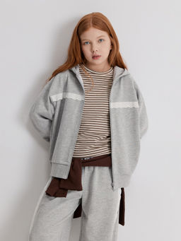 ACOOLA / Куртка детская для девочек Betana_jk серый меланж  фото 4