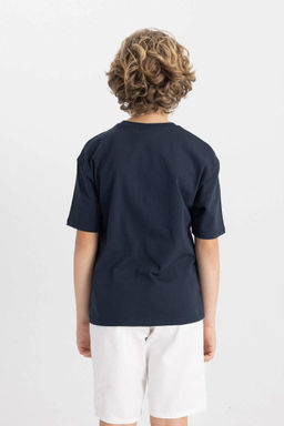 Футболка оверсайз с круглым вырезом и принтом для мальчиков с короткими рукавами - Defacto фото 6