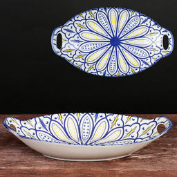 Блюдо с ручками овальное 27х15х5,5 см / ZY025 /уп 48/ - ГалеонТрейд фото 6