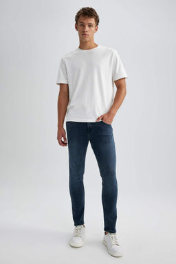 Узкие джинсовые брюки комфортного кроя с нормальной талией и узкими штанинами - Defacto фото 2