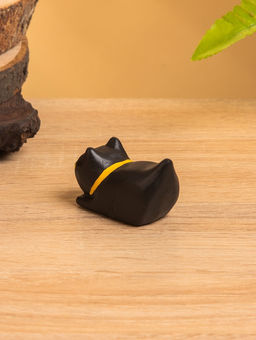 Сувенир «Чёрный кот охотник», 6×3×4 см, дерево