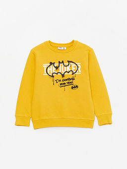 Bisiklet Yaka Batman Bask?l? Uzun Kollu Erkek ?ocuk Sweatshirt ve E?ofman Alt? - Waikiki фото 2