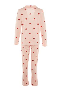 Pembe %100 Pamuklu Kalpli Orme Pijama Tak?m? THMAW21PT0548
