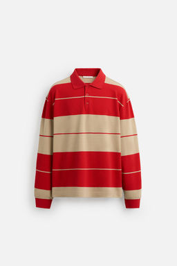 STRIPED PIQUE POLO SHIRT - Zara фото 7