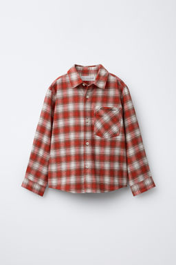 CHECK SHIRT WITH EMBROIDERED TEXT