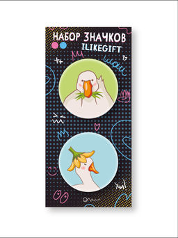 Набор закатных значков 2 шт. iLikeGift "Beautiful goose"