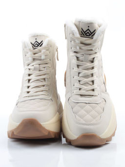 04-PAML06-2Z LT. BEIGE Ботинки зимние женские (натуральная кожа, 100% шерсть) - Фабричный китай фото 9