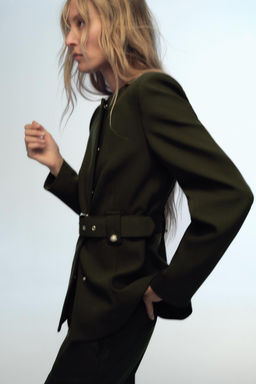 BLAZER WITH WIDE BELT - Zara фото 5