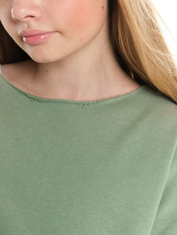 Толстовка с необработанными краями 22-2016 фисташковый - Mini maxi фото 15