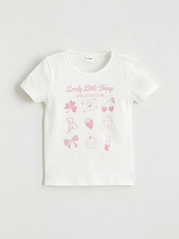 Bask?l? K?z ?ocuk ?ortlu Pijama Tak?m?