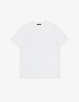 Ekru Slim Fit Bisiklet Yaka Triko Ti__rt