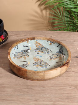 Блюдо «Мудрый слон», 25×25×4.5 см, дерево манго