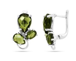Серьги из серебра оливковая шпинель, Феруччо