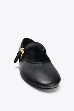 LEATHER BALLET FLATS - Zara фото 4