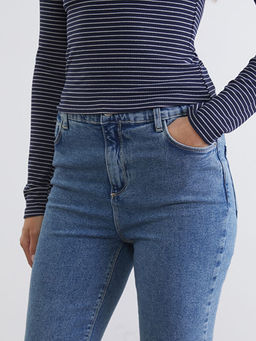 Beli Lastikli Slim Fit Kad?n Jean Pantolon