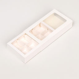 Цена за 5 шт. Коробка складная под 8 конфет, 18 х 10 х 3,5 см, белая - Simaland фото 4