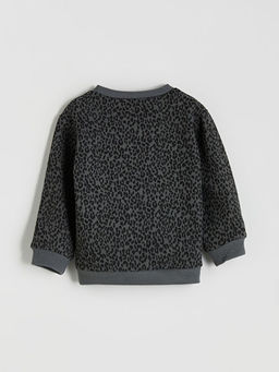 Bisiklet Yaka Bask?l? K?z ?ocuk Sweatshirt