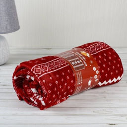 Плед флисовый 150х200 см Красный с белыми снежинками / GP611-4 /уп 100/ 696142 - ГалеонТрейд фото 6