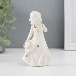 Фигурка керамика «Малышка со шляпкой», 11×6×3 см