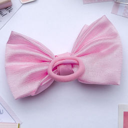 Цена за 6 шт. Бант для волос на резинке «Умница», двойной, 10 см, розовый