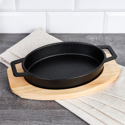 Сковорода чугунная 21 см на подставке, овал арт. CHG-21-851 (747851)