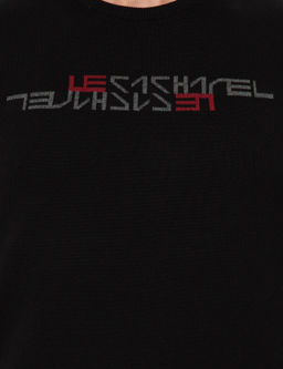 Siyah Slim Fit Bisiklet Yaka Triko Kazak