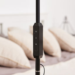 ULM-T619 10W/3000-6500K/DIM BLACK Торшер напольный светодиодный, 10W, с регулировкой наклона. Сенсорный выключатель. Диммер. Черный. ТМ Uniel