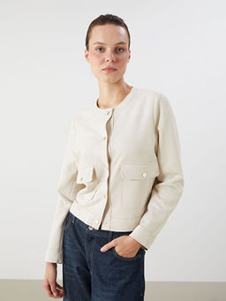 Bisiklet Yaka S?et G?r?n?ml? Kad?n Ceket