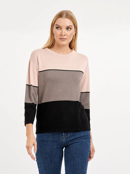 джемпер женский трехцветный из вискозы