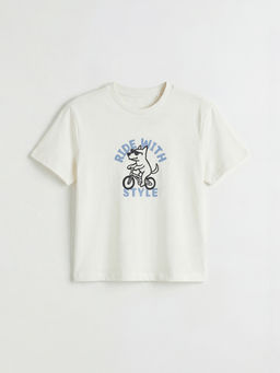 Bisiklet Yaka Bask?l? Erkek Bebek Ti??rt