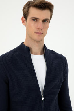 Мужской темно-синий базовый трикотажный кардиган Неожиданная скидка в корзине - U.s. polo assn фото 2