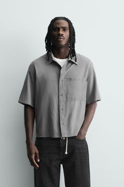 CAMISA FLUIDA ESTRUCTURA CUADROS / Gris antracita - Zara фото 2