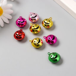 Набор декора для творчества металл «Смайл-бубенчик», цветные, набор 8 шт.