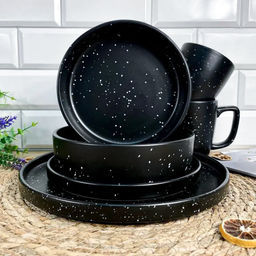 Набор столовый 16пр. керамика Черная крапинка арт.16/W008 (729966)
