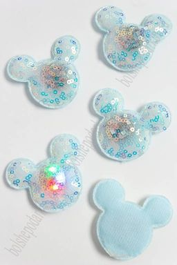 Патч с пайетками "Мультик" 6*5,3 см (5 шт) SF-3165, голубой УЦЕНКА