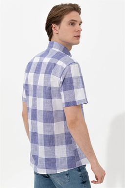 U. S. Polo Assn / Мужская синяя рубашка с коротким рукавом - U.s. polo assn фото 5