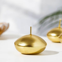 Набор свечей плавающих «Овал», 6 шт., золотистая, 4×2 см