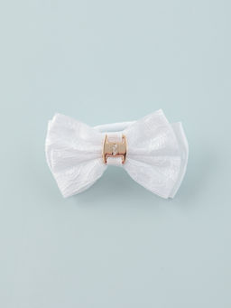 Цена за 6 шт. Бант для волос на резинке «Школьница», кружева, 7 см, белый