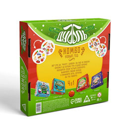 Настольная игра Новый год: Дуббль КОМБО, новогодняя, 4 в 1, 5+