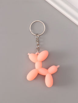 Цена за 2 шт. Брелок для ключей на кольце «Воздушный шарик - Собачка», резина, розовый 5×5.5 см