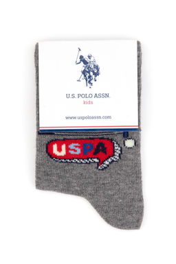 Erkek _ocuk Gri Melanj Soket _orap - U.s. polo assn фото 4
