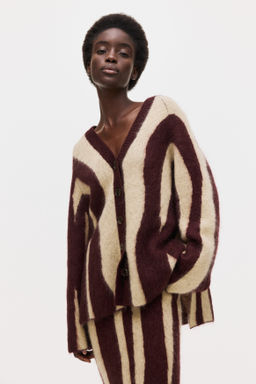 C?rdigan en punto jacquard de mezcla de mohair - H&m фото 2