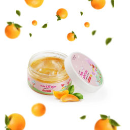 Glowgirl. Гель-мусс для тела увлажняющий с шиммером (хайлайтер) детский золотой Мандарин, 200мл. ЭКО продукт.