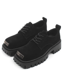 03-23120-6 BLACK Полуботинки демисезонные женские (натуральная замша)