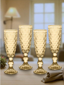 Набор бокалов для шампанского Dubai, янтарный, 0,15 л, 4 шт - Anna lafarg фото 8