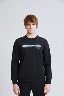 Свитшот с флисом Тёмно-синий - Anta фото 2